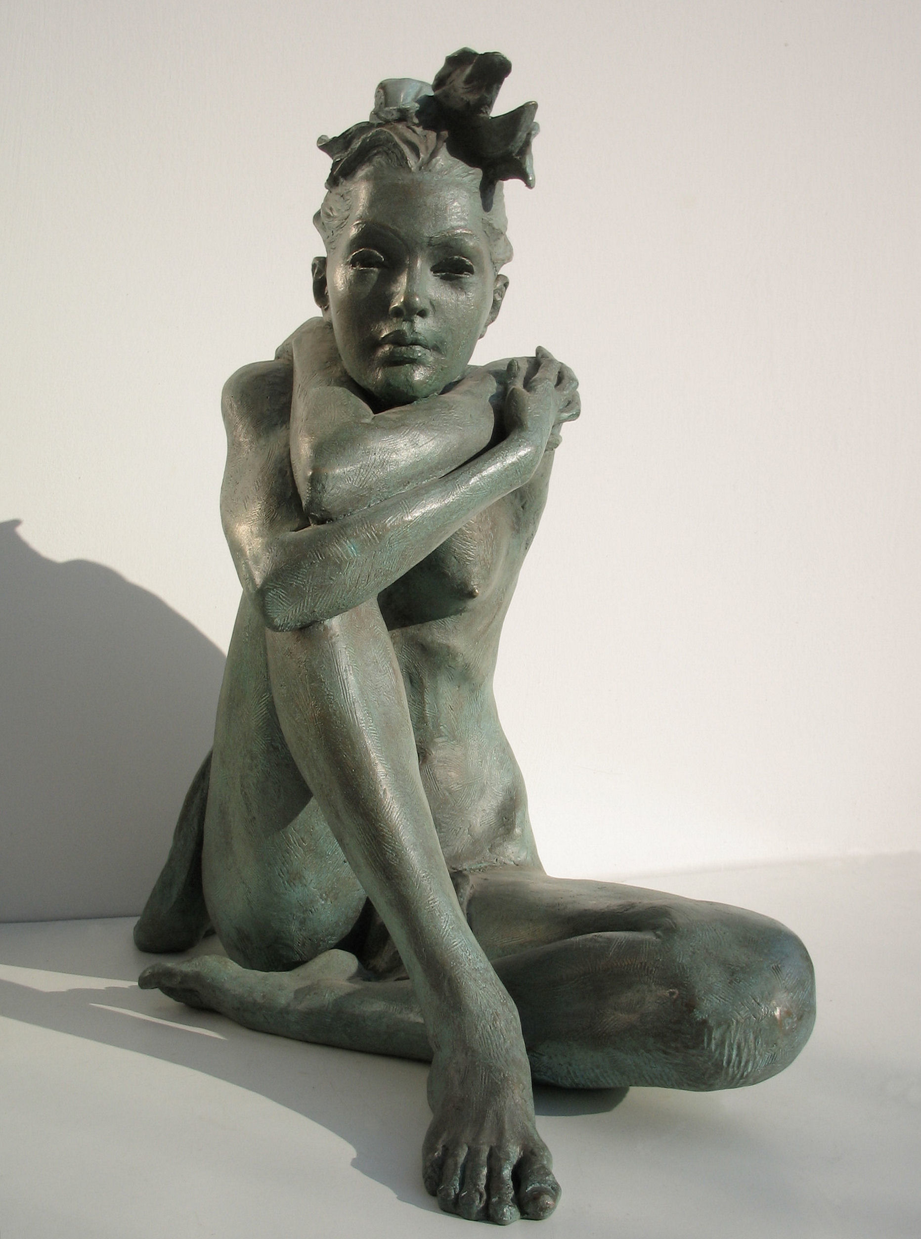 Bronze-statues-of-women-sculptures-artistic-female-nudes-code-85-a-Girl-In-Love-cm44x43x22-year-1998